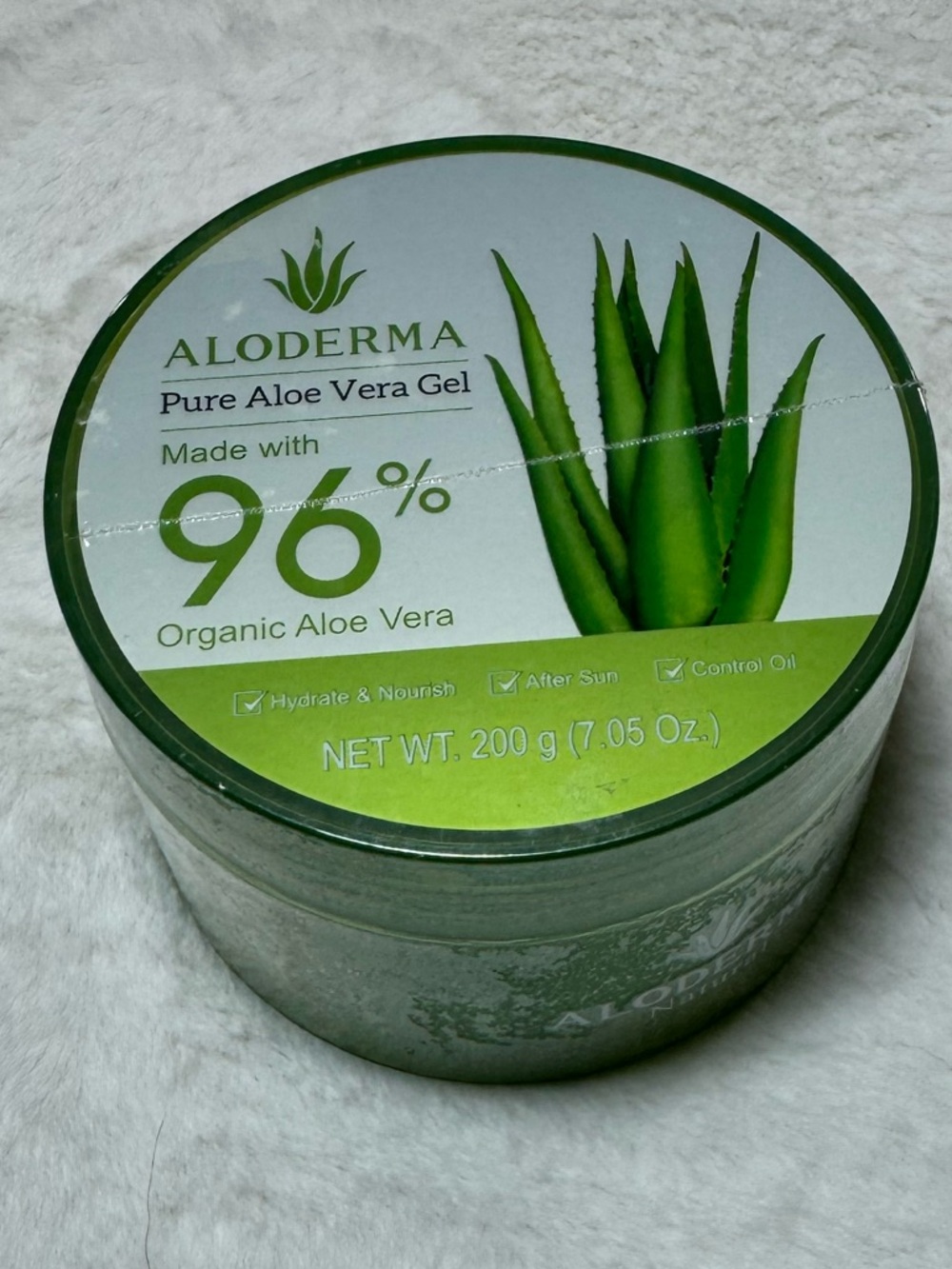 Aloderma Aloe Vera Gel 7.05oz Hydrate Nourish After Sun Oil Control natural